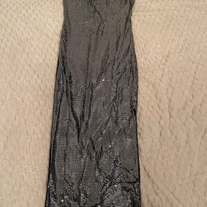 Elegant Black and Silver Women's Dress